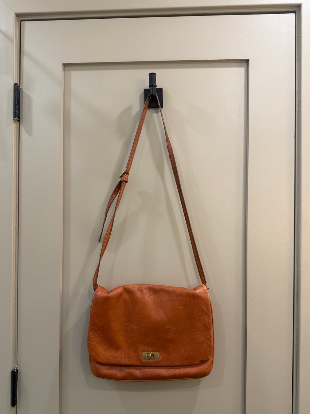Vintage J.Crew cognac turn-lock bag - Picture 2 of 7